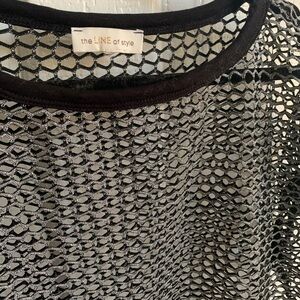 The Line of style mesh cut out silver and black shirt 2X